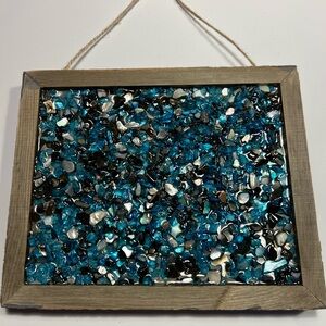 Blue and Black Mosaic Wall Art